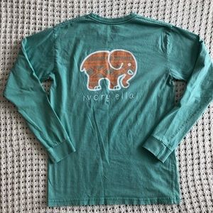 Ivory Ella Teal and Orange Long Sleeve Tee